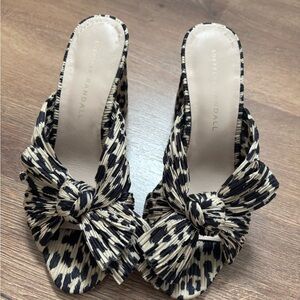 Loeffler Randall Black and Cream Patterned Mules